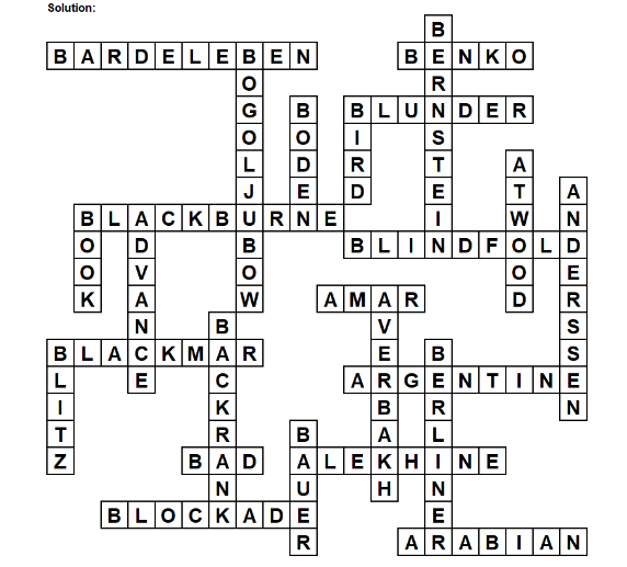 Crossword on Chess (+Answers)